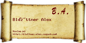 Blüttner Alex névjegykártya